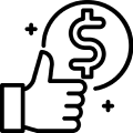 Confident male silhouette in black outline